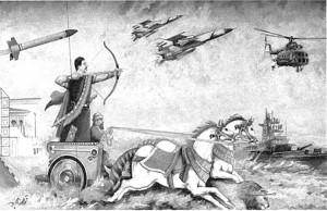 Maal Saddam Husseinist: Saddam Husseini on sellel Iraagis valminud maalil kujutatud kui müütilist kangelast.